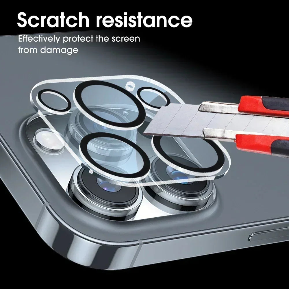 1-5 Pcs Tempered Glass Camera Lens Protector for iPhone 16, 15, 14, 13 Series | Ultra-Clear, Scratch-Resistant, Black Circle Cover