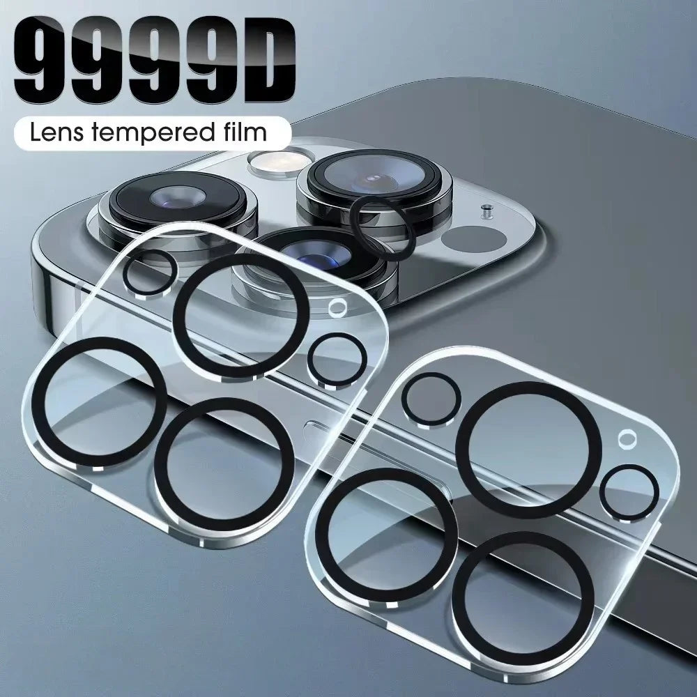 1-5 Pcs Tempered Glass Camera Lens Protector for iPhone 16, 15, 14, 13 Series | Ultra-Clear, Scratch-Resistant, Black Circle Cover